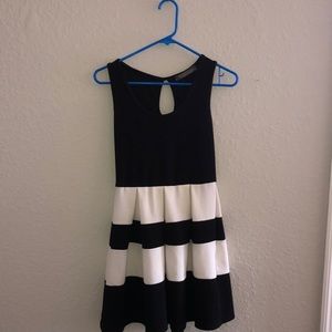 Dress with white stripes